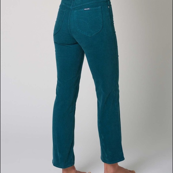 nwt ROLLA'S FREE PEOPLE original straight corduroy pant in forest green 27 - Picture 4 of 15